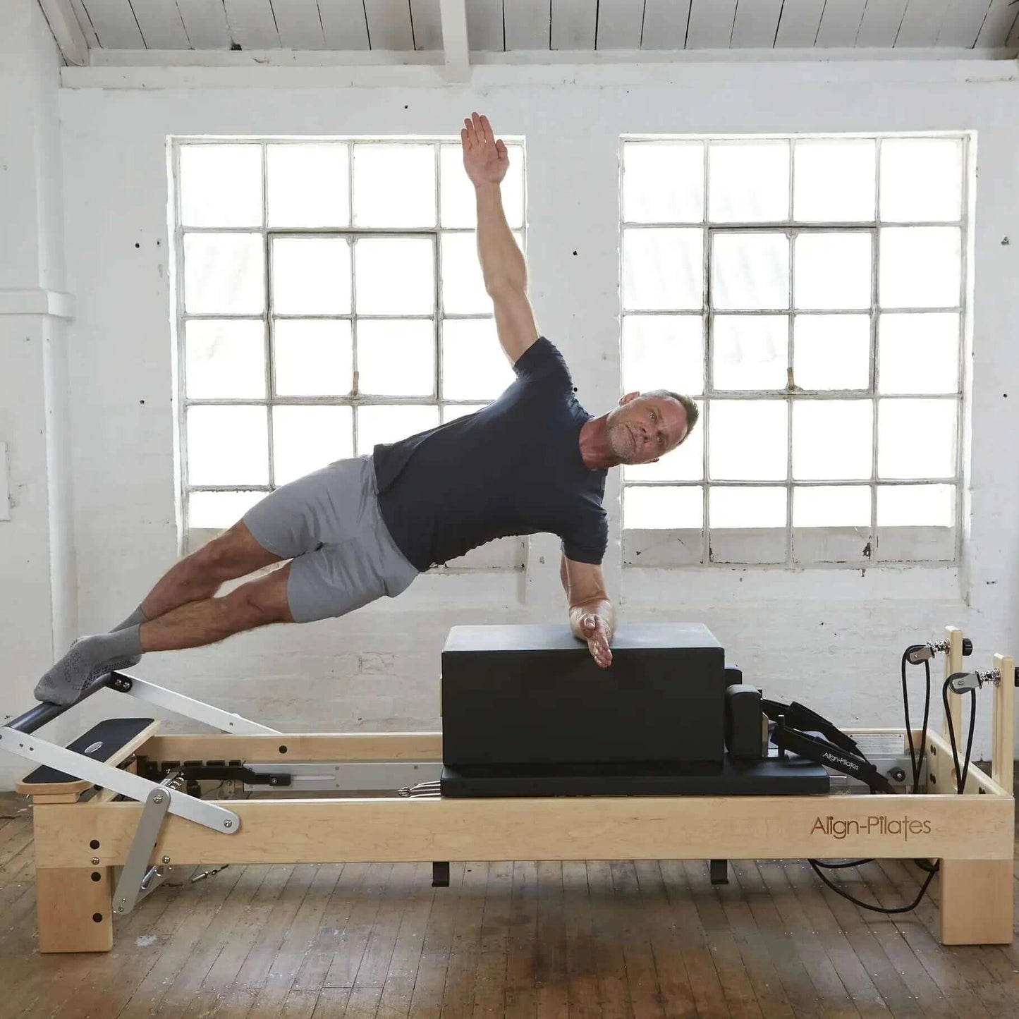 Align Pilates M8-Pro Maple Wood Reformer Machine With Pro Sitting Box by Align Pilates sold by Pilates Matters® by BSP LLC
