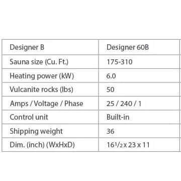LeisureCraft Designer B 6KW Sauna Heater with Rocks