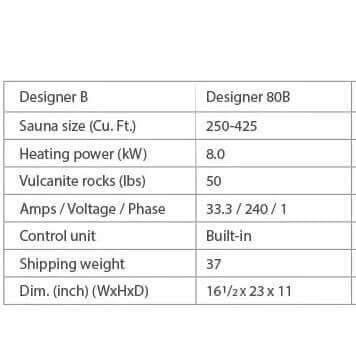 LeisureCraft Designer B 8KW Sauna Heater with Rocks