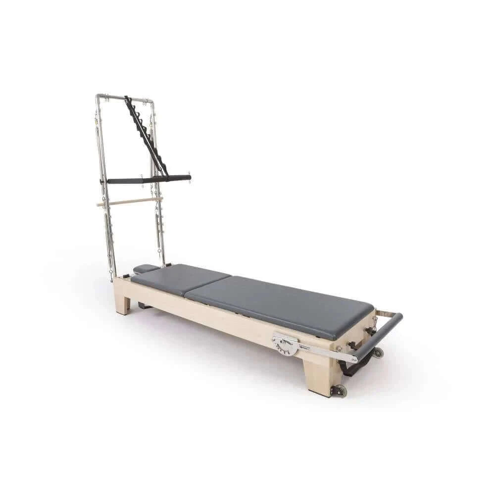 Gray Elina Pilates Elite Wood Reformer with Tower by Elina Pilates sold by Pilates Matters® by BSP LLC