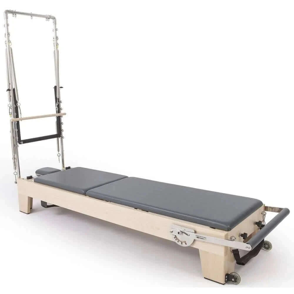 Gray Elina Pilates Elite Wood Reformer with Tower by Elina Pilates sold by Pilates Matters® by BSP LLC