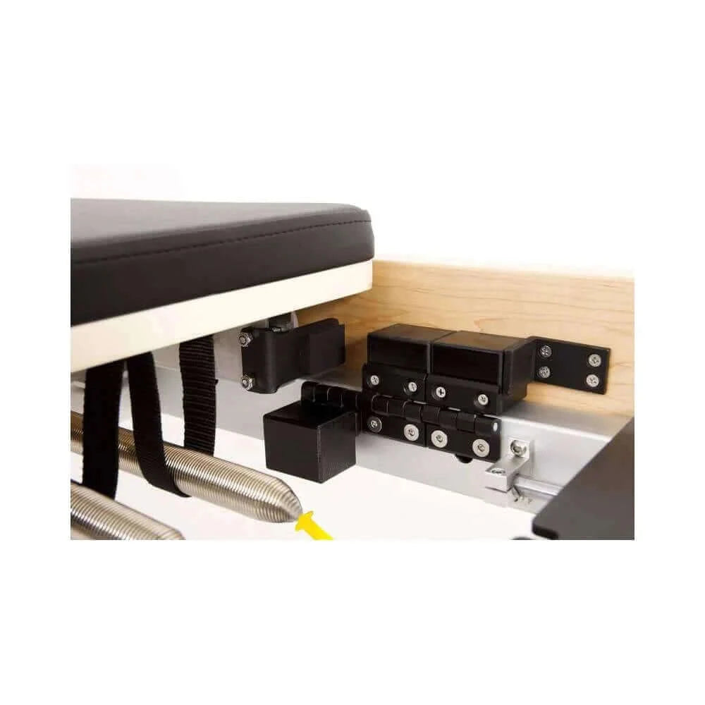 Black Elina Pilates Physio Wood Reformer with Tower by Elina Pilates sold by Pilates Matters® by BSP LLC