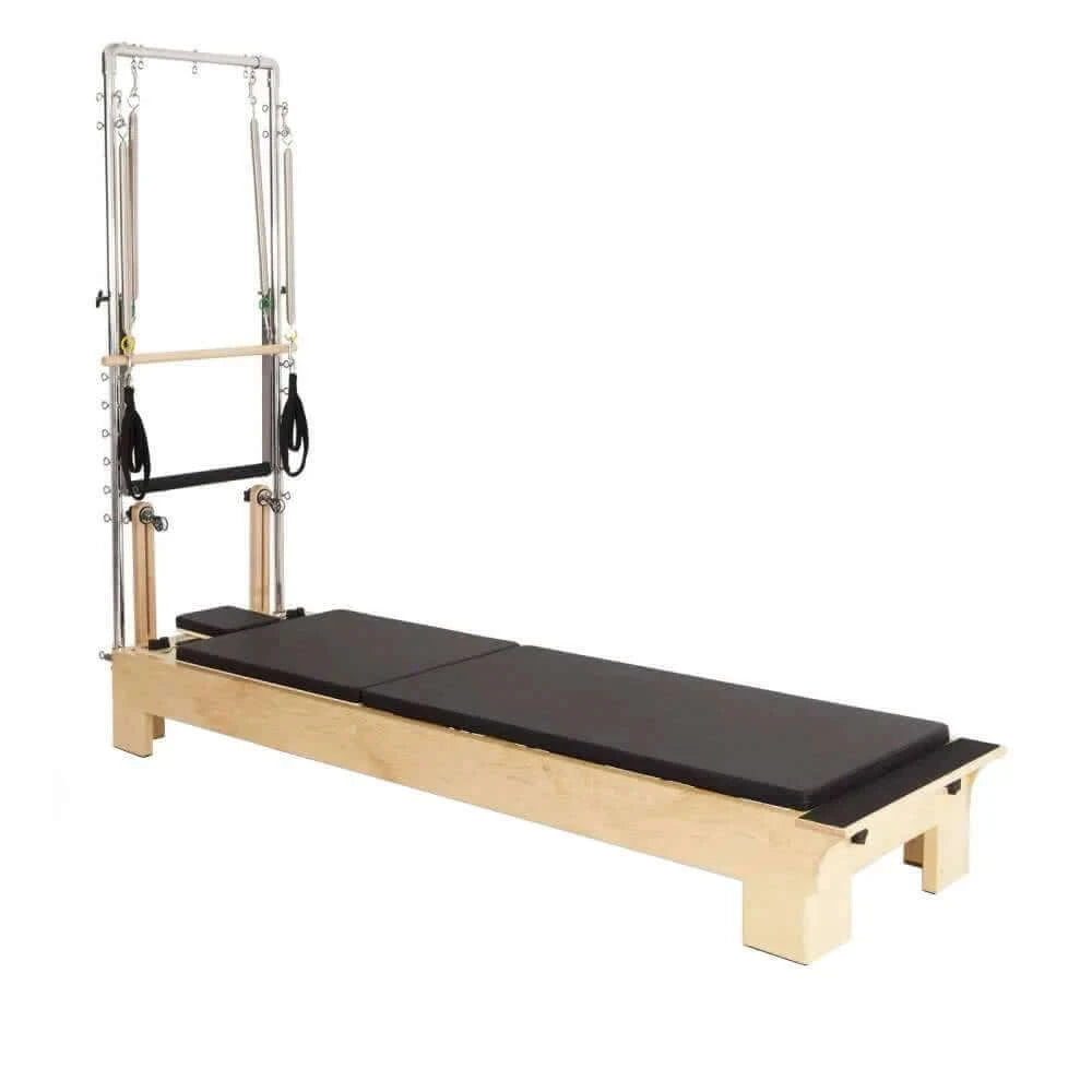 Black Elina Pilates Wood Reformer with Tower by Elina Pilates sold by Pilates Matters® by BSP LLC