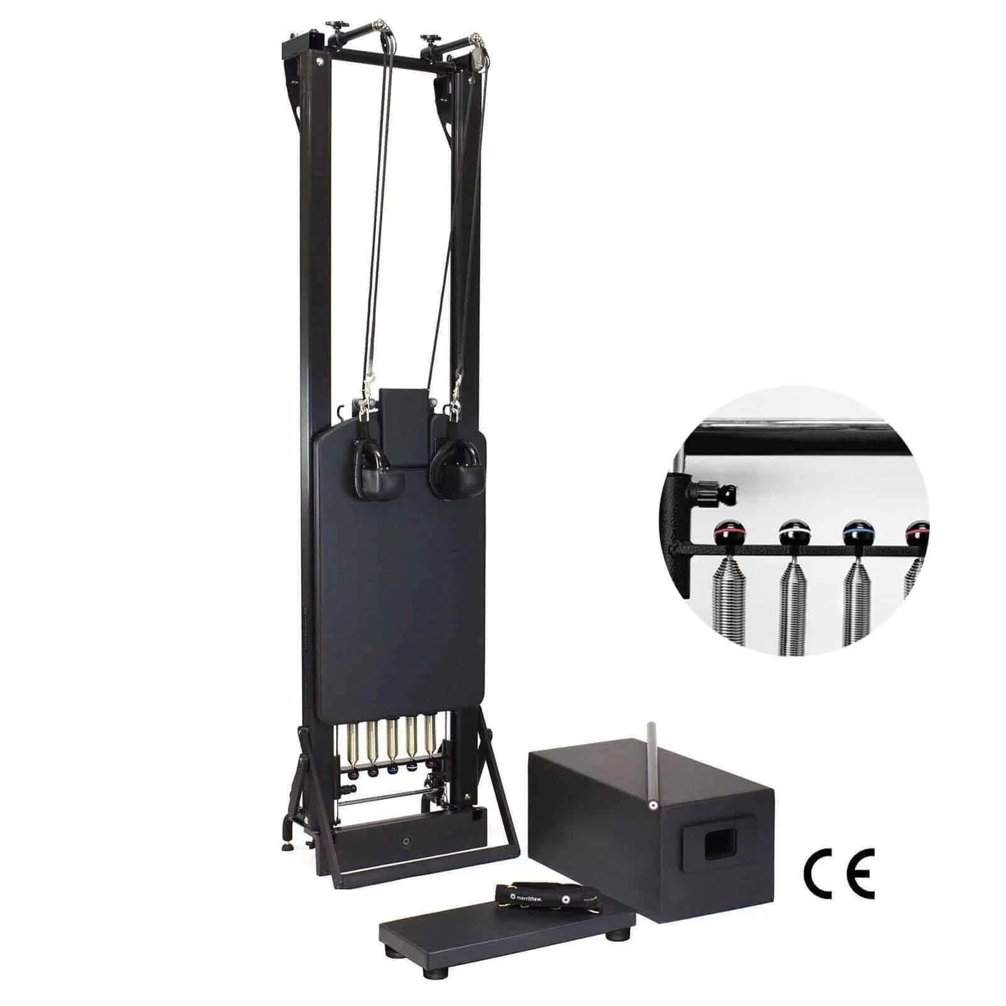 Merrithew™ Pilates SPX® Max Reformer with Vertical Stand and HPGB Bundle (Onyx) by Merrithew™ sold by Pilates Matters® by BSP LLC