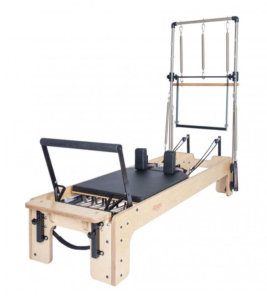 Black Fitkon Pilates Powerhouse Plus Reformer with Tower by Fitkon sold by Pilates Matters® by BSP LLC