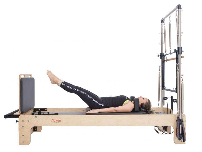Black Fitkon Pilates Powerhouse Plus Reformer with Tower by Fitkon sold by Pilates Matters® by BSP LLC