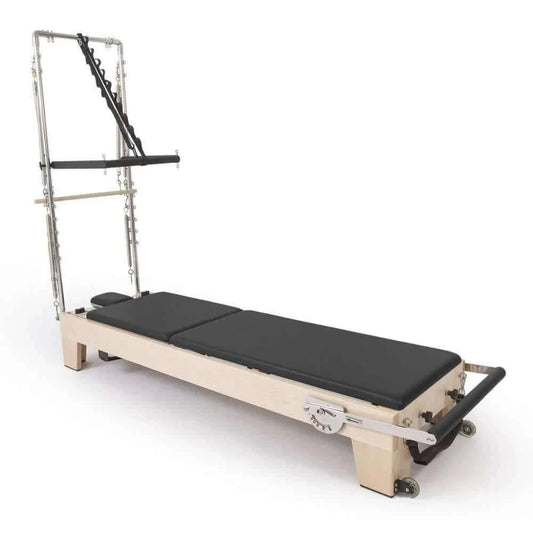 Black Elina Pilates Elite Wood Reformer with Tower by Elina Pilates sold by Pilates Matters® by BSP LLC