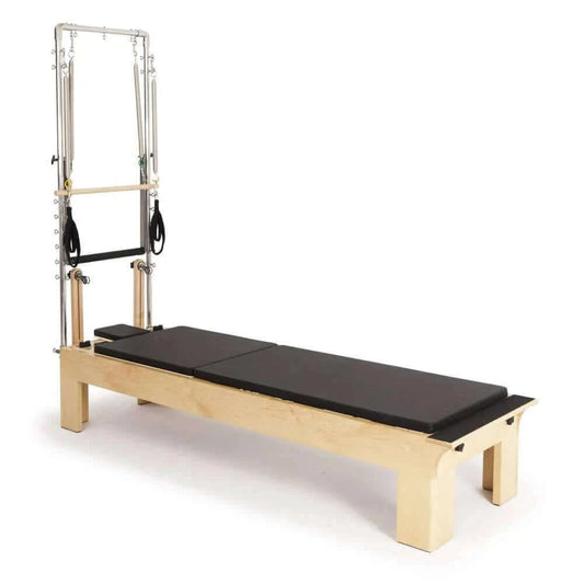 Black Elina Pilates Physio Wood Reformer with Tower by Elina Pilates sold by Pilates Matters® by BSP LLC