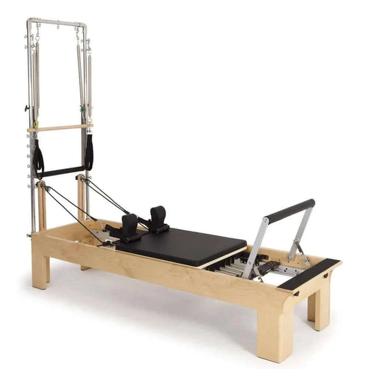 Black Elina Pilates Physio Wood Reformer with Tower by Elina Pilates sold by Pilates Matters® by BSP LLC