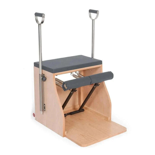 Grey Elina Pilates Wood Combo Chair with Handles by Elina Pilates sold by Pilates Matters® by BSP LLC