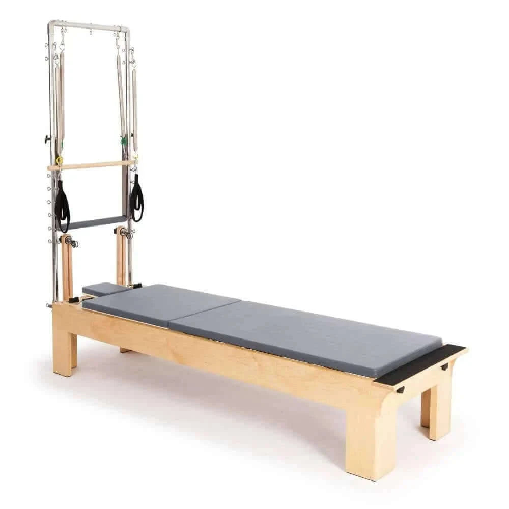 Grey Elina Pilates Wood Reformer with Tower by Elina Pilates sold by Pilates Matters® by BSP LLC