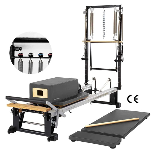 Gunmetal Gray Merrithew™ Pilates V2 Max Plus™ Reformer Bundle with HPGB by Merrithew™ sold by Pilates Matters® by BSP LLC