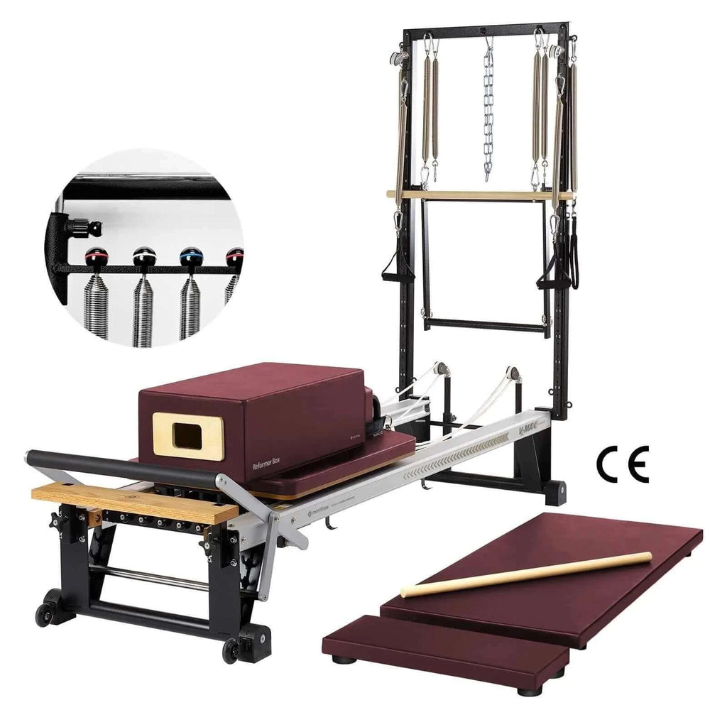 Red Truffle Merrithew™ Pilates V2 Max Plus™ Reformer Bundle with HPGB by Merrithew™ sold by Pilates Matters® by BSP LLC