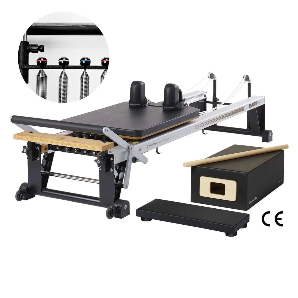 Black Merrithew™ Pilates V2 Max™ Reformer Bundle with High-Precision Gearbar