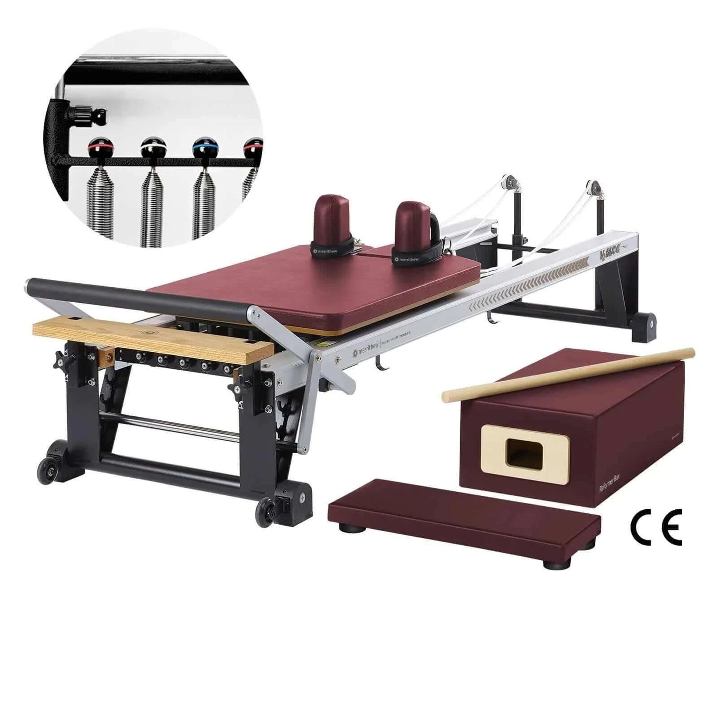 Red Truffle Merrithew™ Pilates V2 Max™ Reformer Bundle with High-Precision Gearbar