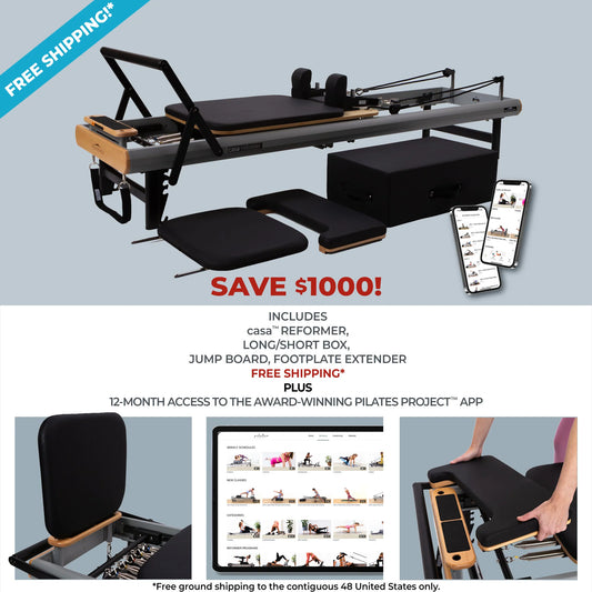 Peak Pilates® Casa Reformer Machine Bundle