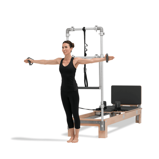 Anthacite Grey BASI Systems Pilates Reformer with Tower Machine by BASI Systems sold by Pilates Matters® by BSP LLC