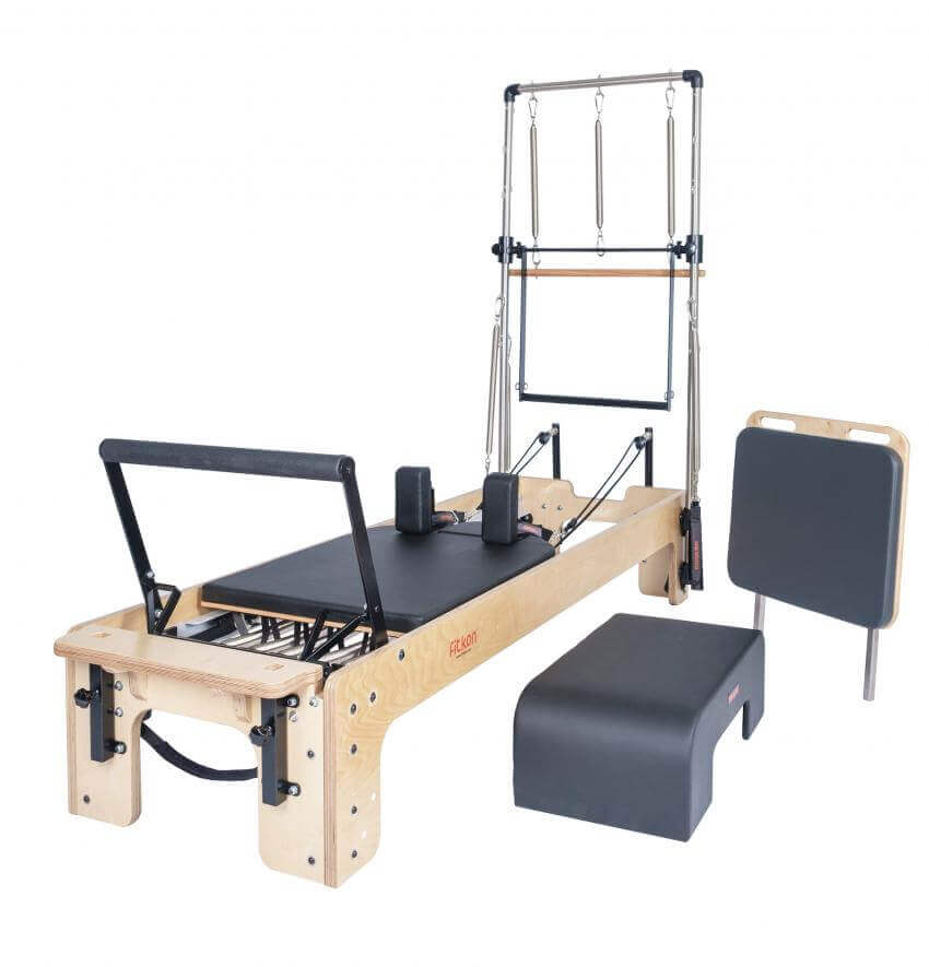 Black Fitkon Pilates Powerhouse Plus Reformer with Tower by Fitkon sold by Pilates Matters® by BSP LLC