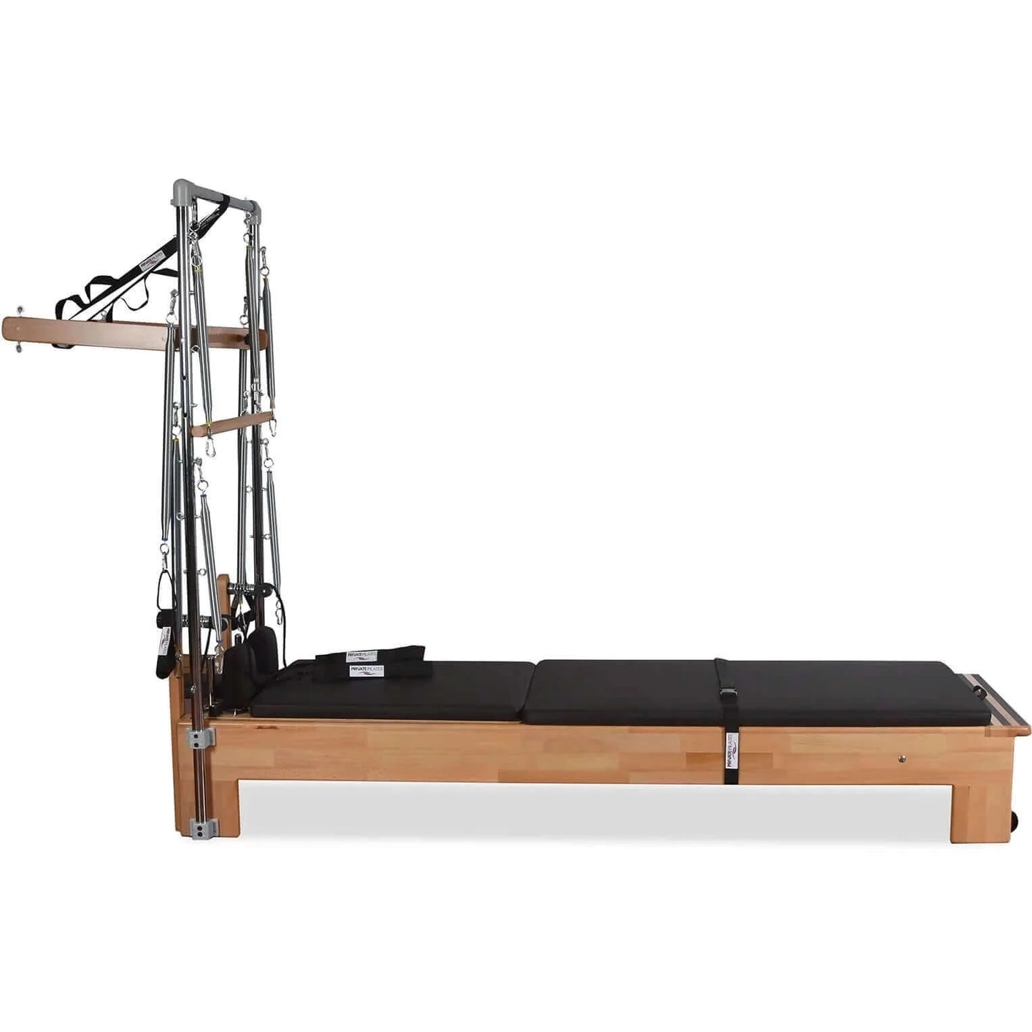 Black Private Pilates Wood Reformer With Tower by Private Pilates sold by Pilates Matters® by BSP LLC