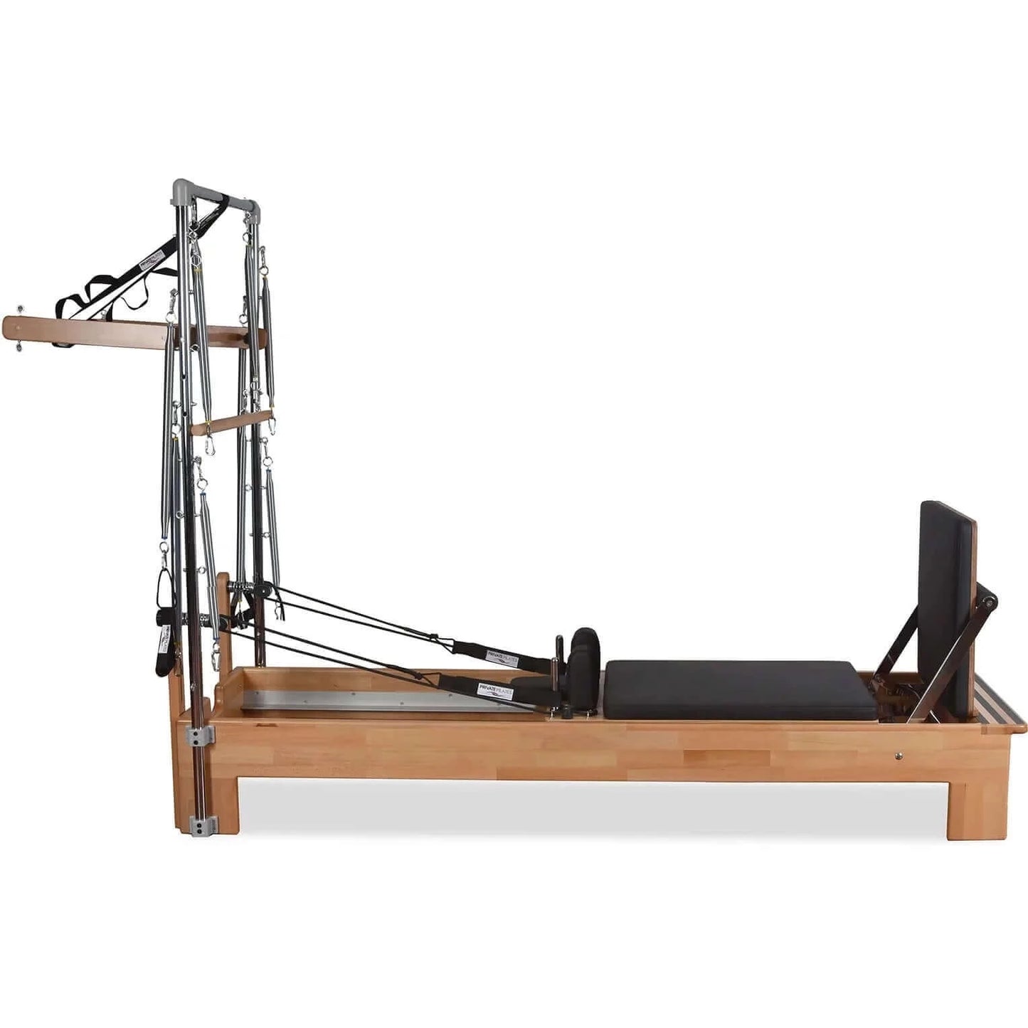 Black Private Pilates Wood Reformer With Tower by Private Pilates sold by Pilates Matters® by BSP LLC