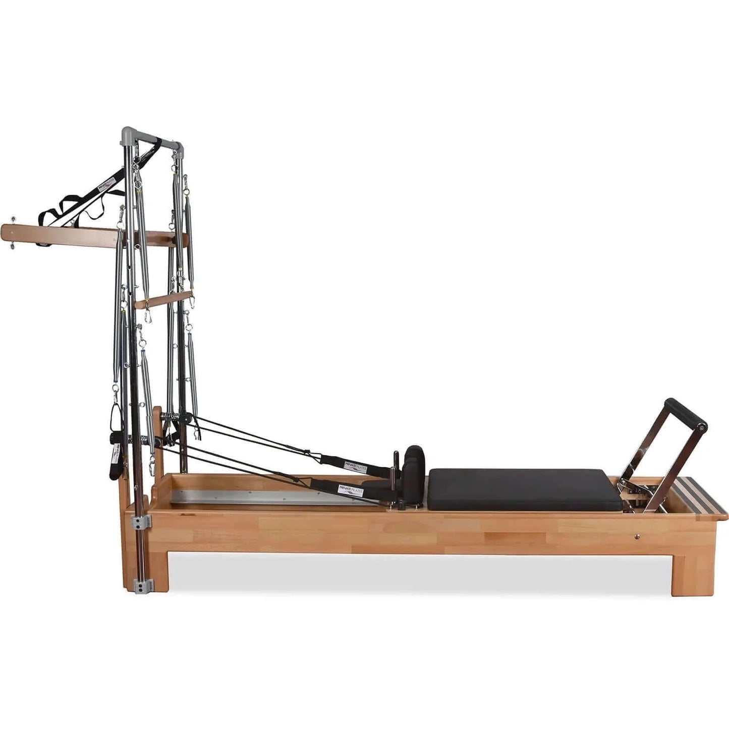 Black Private Pilates Wood Reformer With Tower by Private Pilates sold by Pilates Matters® by BSP LLC