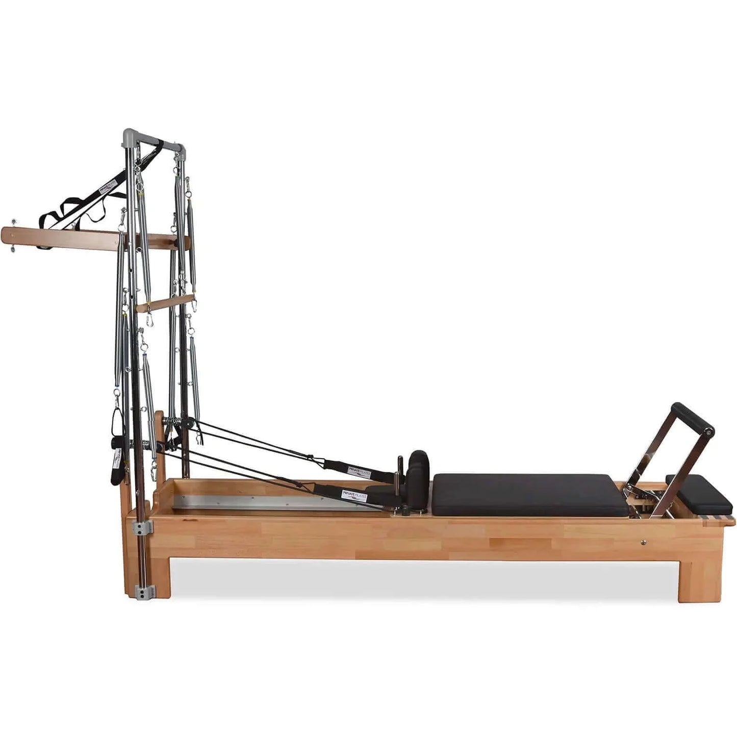 Black Private Pilates Wood Reformer With Tower by Private Pilates sold by Pilates Matters® by BSP LLC