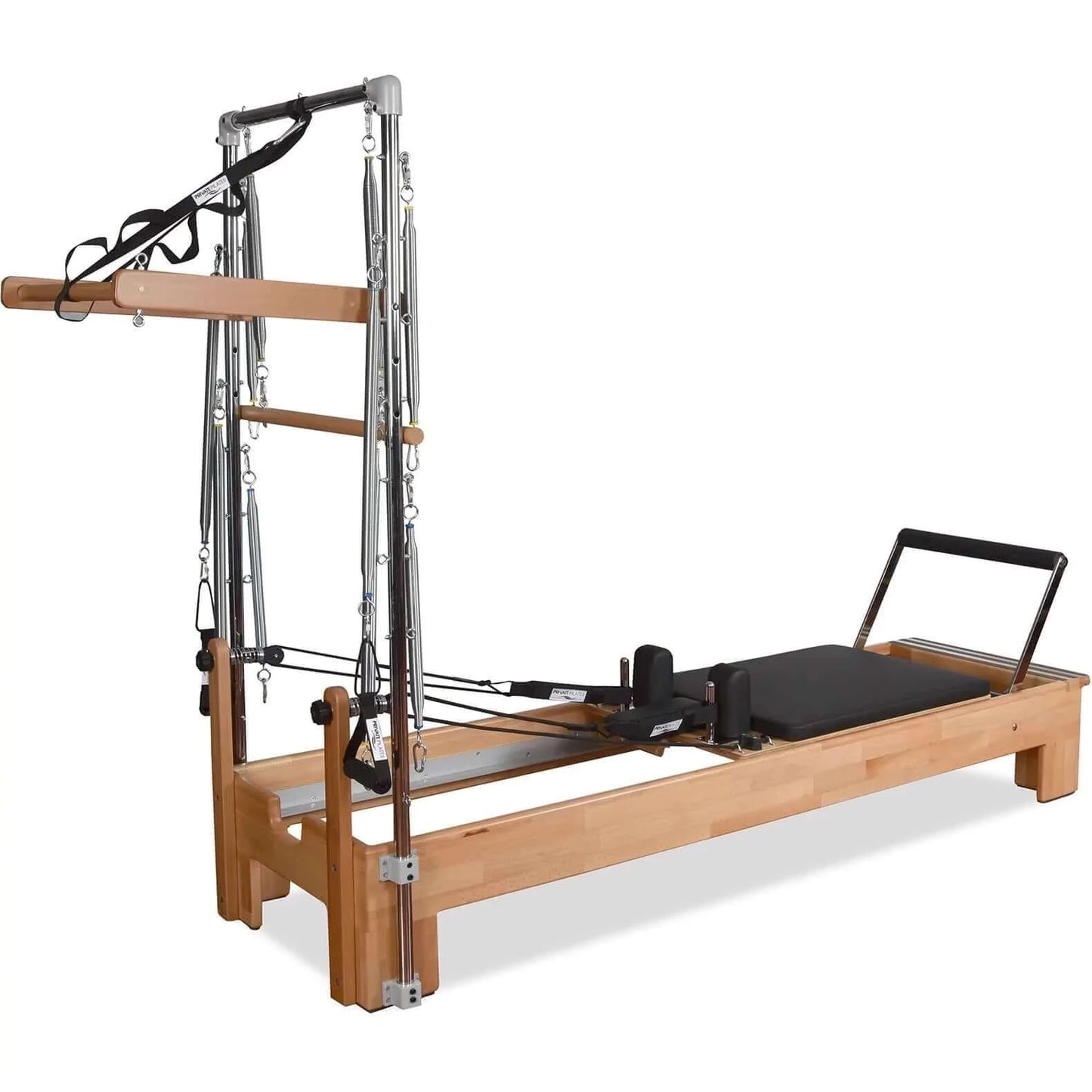 Black Private Pilates Wood Reformer With Tower by Private Pilates sold by Pilates Matters® by BSP LLC