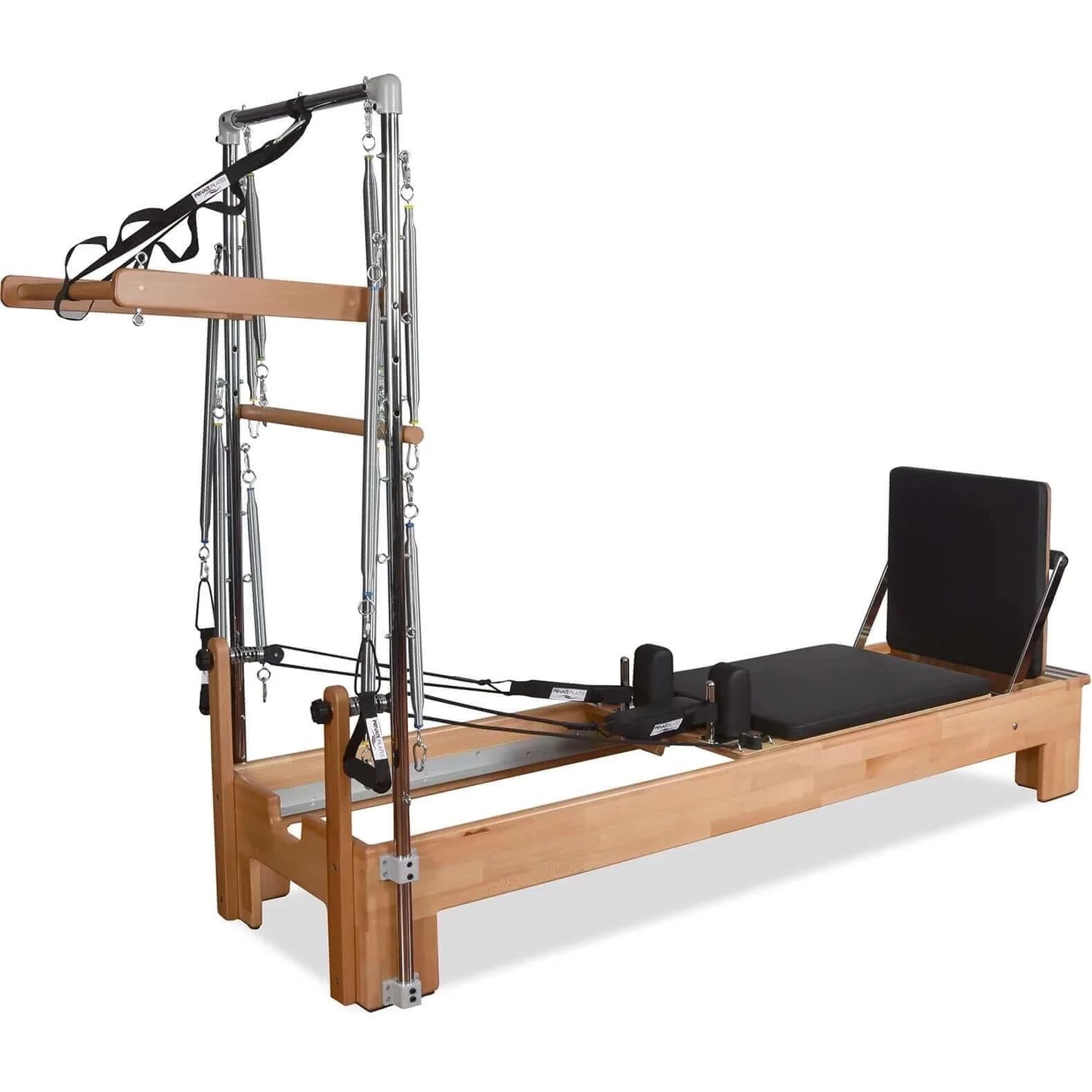 Black Private Pilates Wood Reformer With Tower by Private Pilates sold by Pilates Matters® by BSP LLC