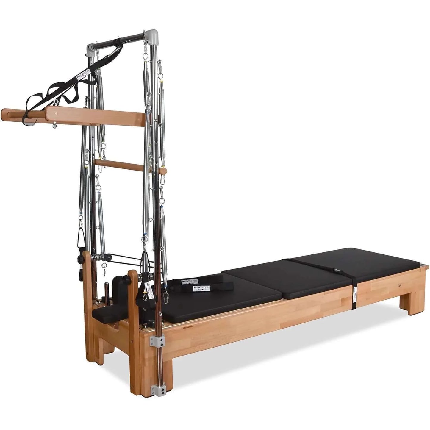 Black Private Pilates Wood Reformer With Tower by Private Pilates sold by Pilates Matters® by BSP LLC